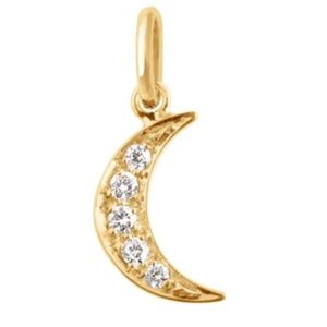 Gigi Clozeau Diamond Crescent Moon Pendant 18kt Gold